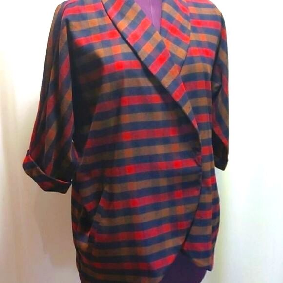Design Lab Plaid Jacket/Poncho  - Picture 2 of 8